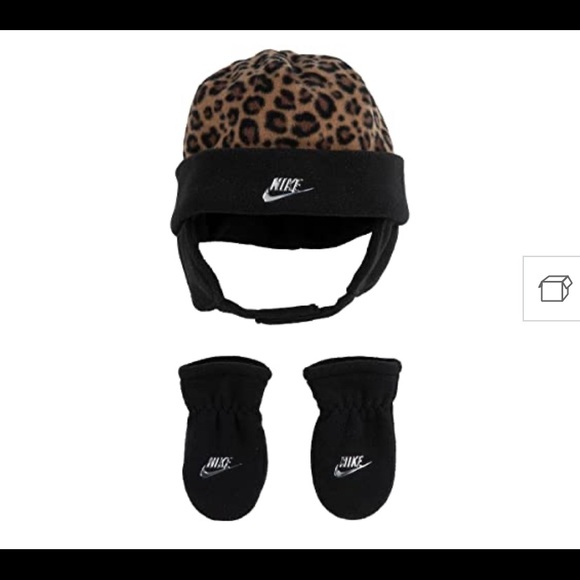 Nike Toddler Girls Leopard Trapper Hat & Mittens - Picture 4 of 5